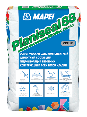 PLANISEAL 88 (25 кг)гидроизоляция бетонных и цементных оснований (Россия)